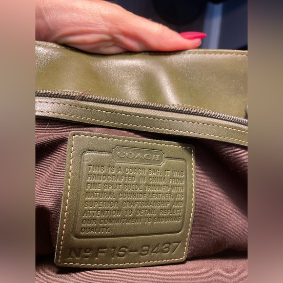 COACH Olive Green Suede Purse (Used) - Picture 10 of 13